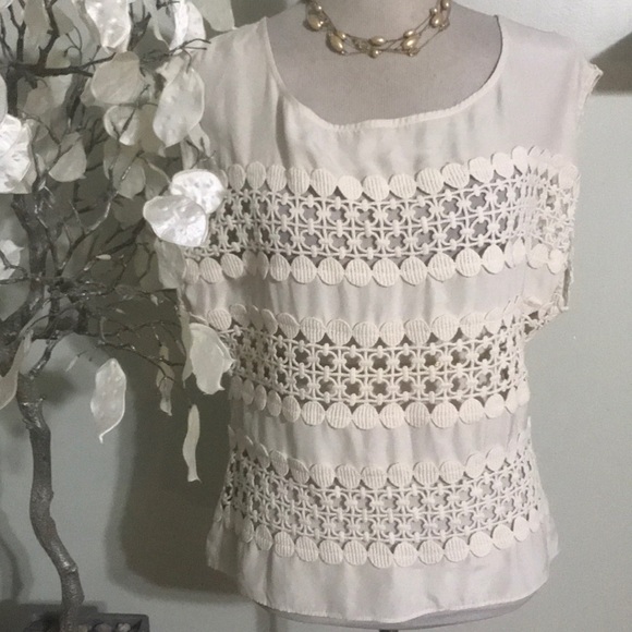 Anthropologie Tops - ANTHROPOLOGIE SILK LACED TOP